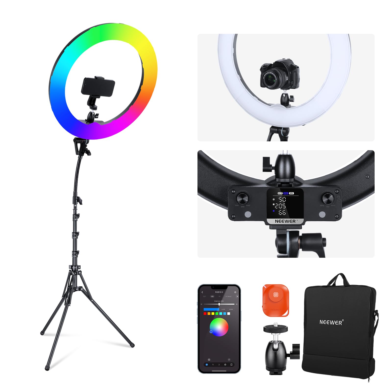 Foto 2 pulgar | Anillo De Luz Led Neewer Rgb18 Ii De 18 Pulgadas Con Soporte Para Trípode - Venta Internacional.