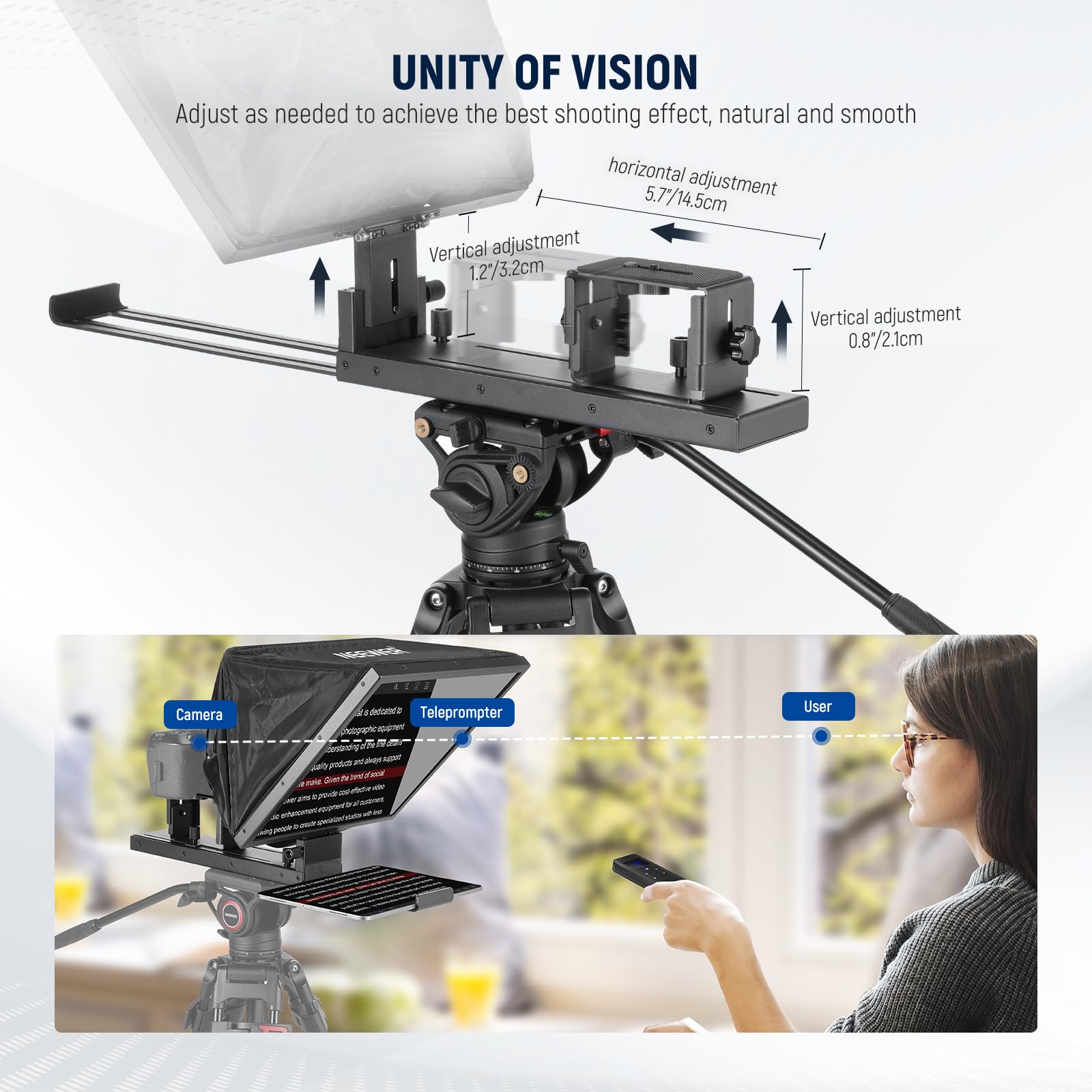 Foto 4 | Teleprompter Neewer Basics X16b, Aleación De Aluminio, Elevable De 16 Pulgadas - Venta Internacional.