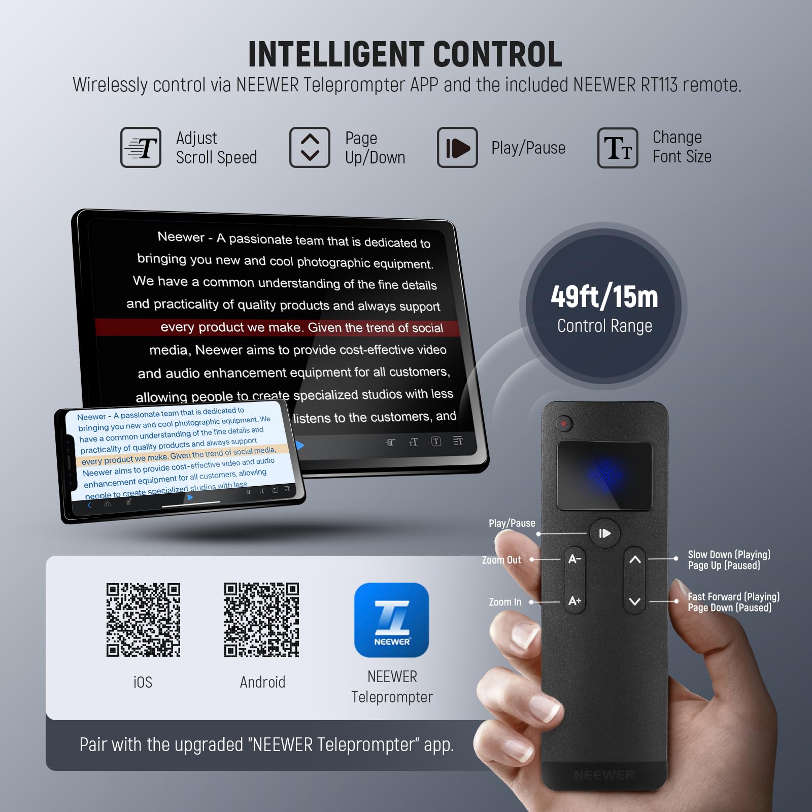 Foto 6 | Teleprompter Neewer Basics X16b, Aleación De Aluminio, Elevable De 16 Pulgadas - Venta Internacional.