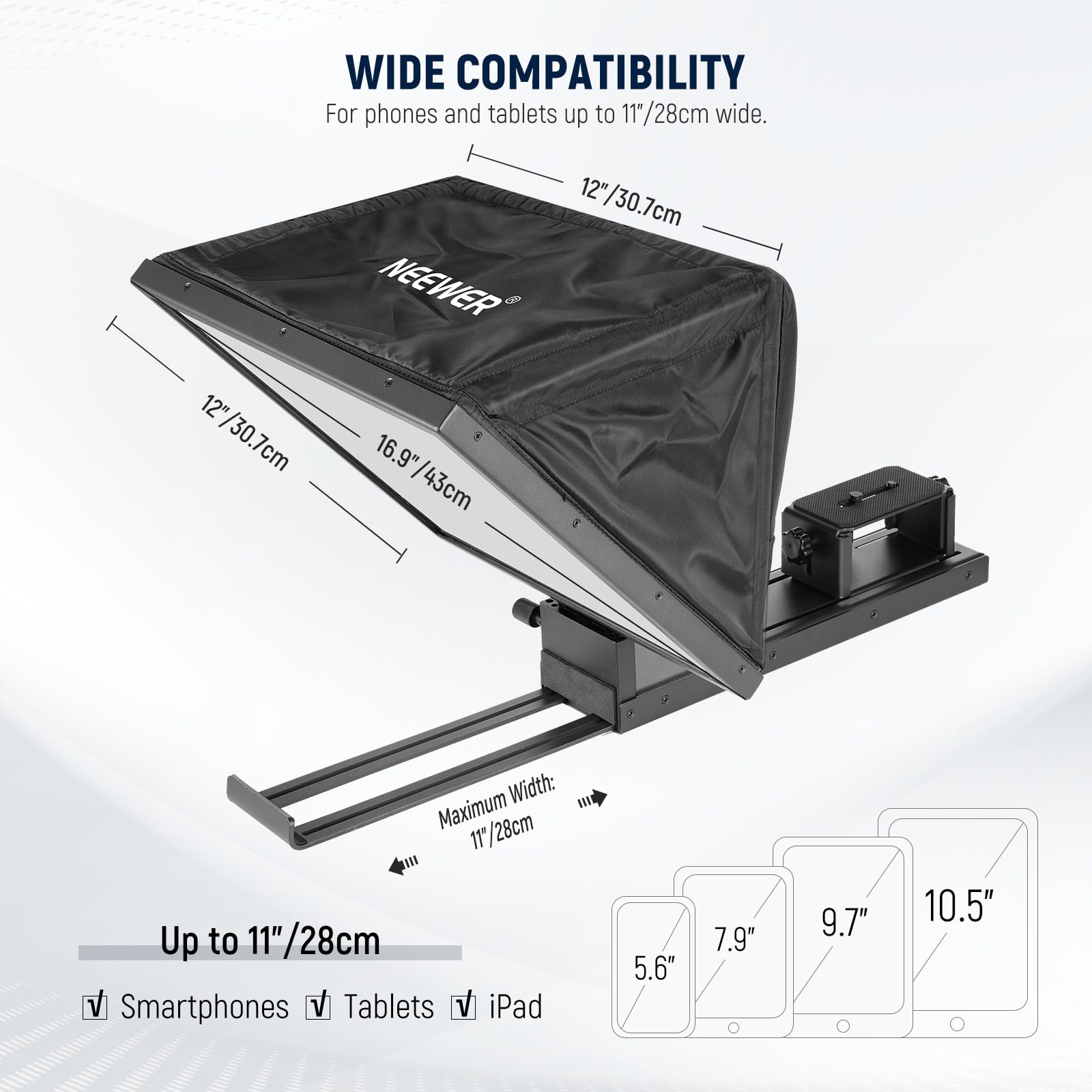 Foto 7 | Teleprompter Neewer Basics X16b, Aleación De Aluminio, Elevable De 16 Pulgadas - Venta Internacional.