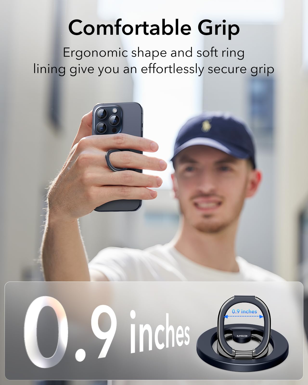 Foto 4 pulgar | Soporte De Anillo Esr Magnético Para Iphone, Color Azul - Venta Internacional.