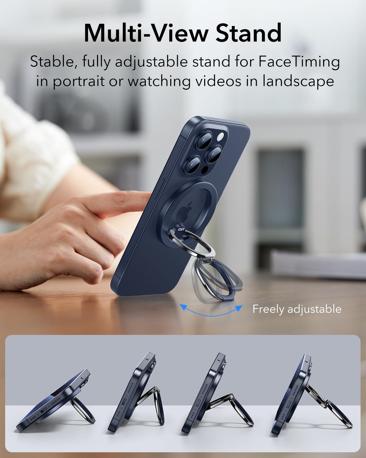 Foto 5 pulgar | Soporte De Anillo Esr Magnético Para Iphone, Color Azul - Venta Internacional.