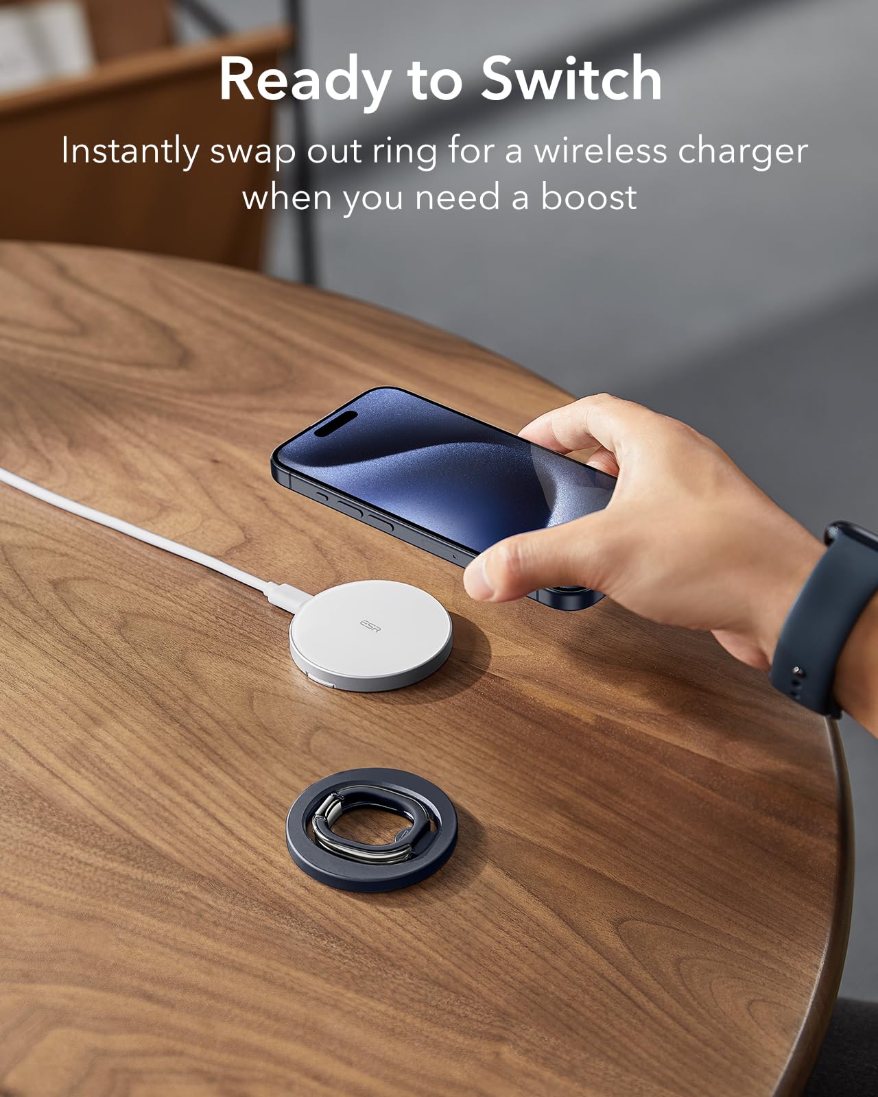 Foto 6 | Soporte De Anillo Esr Magnético Para Iphone, Color Azul - Venta Internacional.