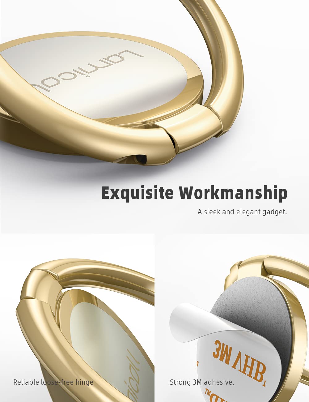 Foto 7 pulgar | Soporte De Anillo Para Teléfono Lamicall Gold Universal Para Iphone Y Android - Venta Internacional.