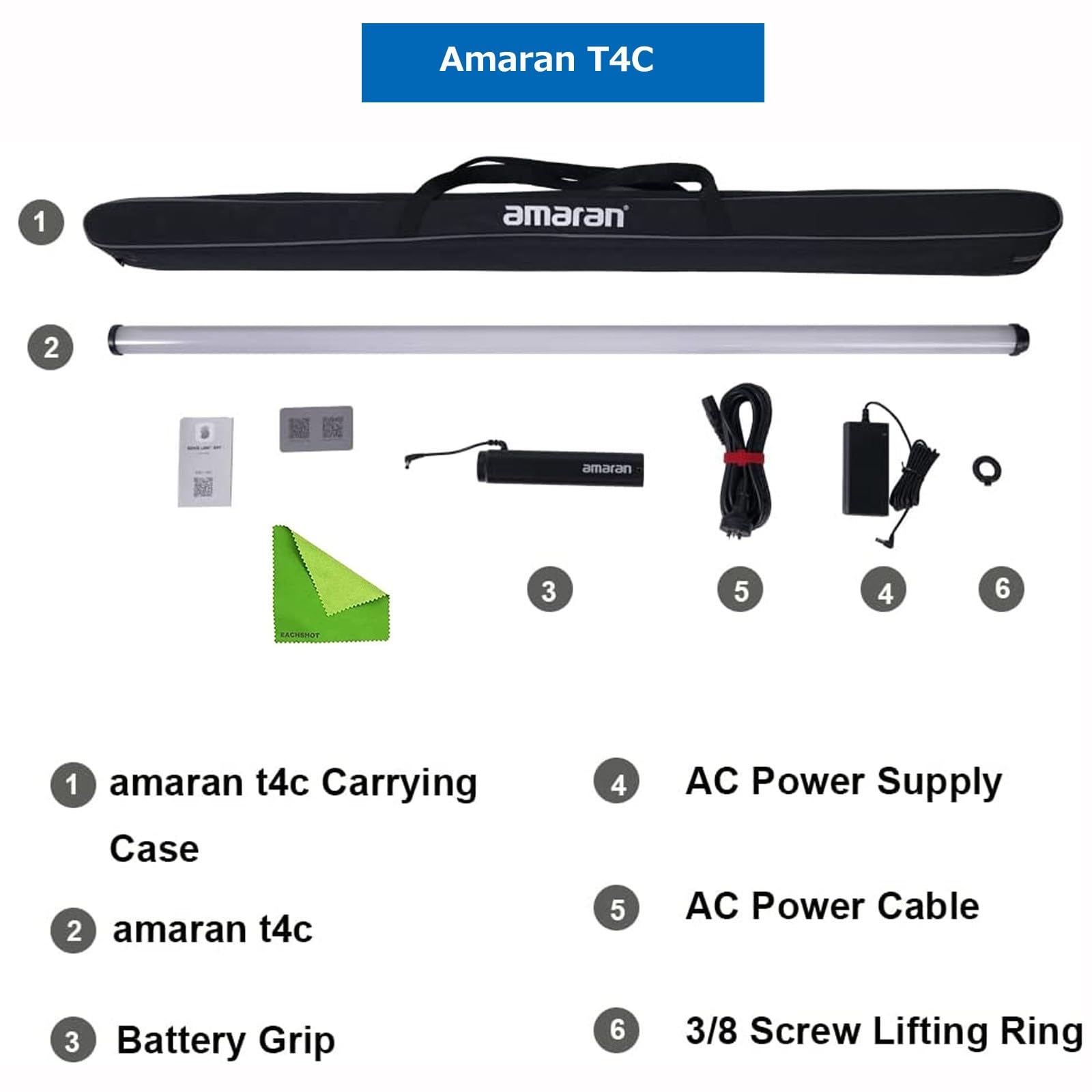 Foto 4 pulgar | Tubo De Luz Led Aputure Amaran T4c Rgbww 40 W 2500 K-7500 K 120 Cm - Venta Internacional.