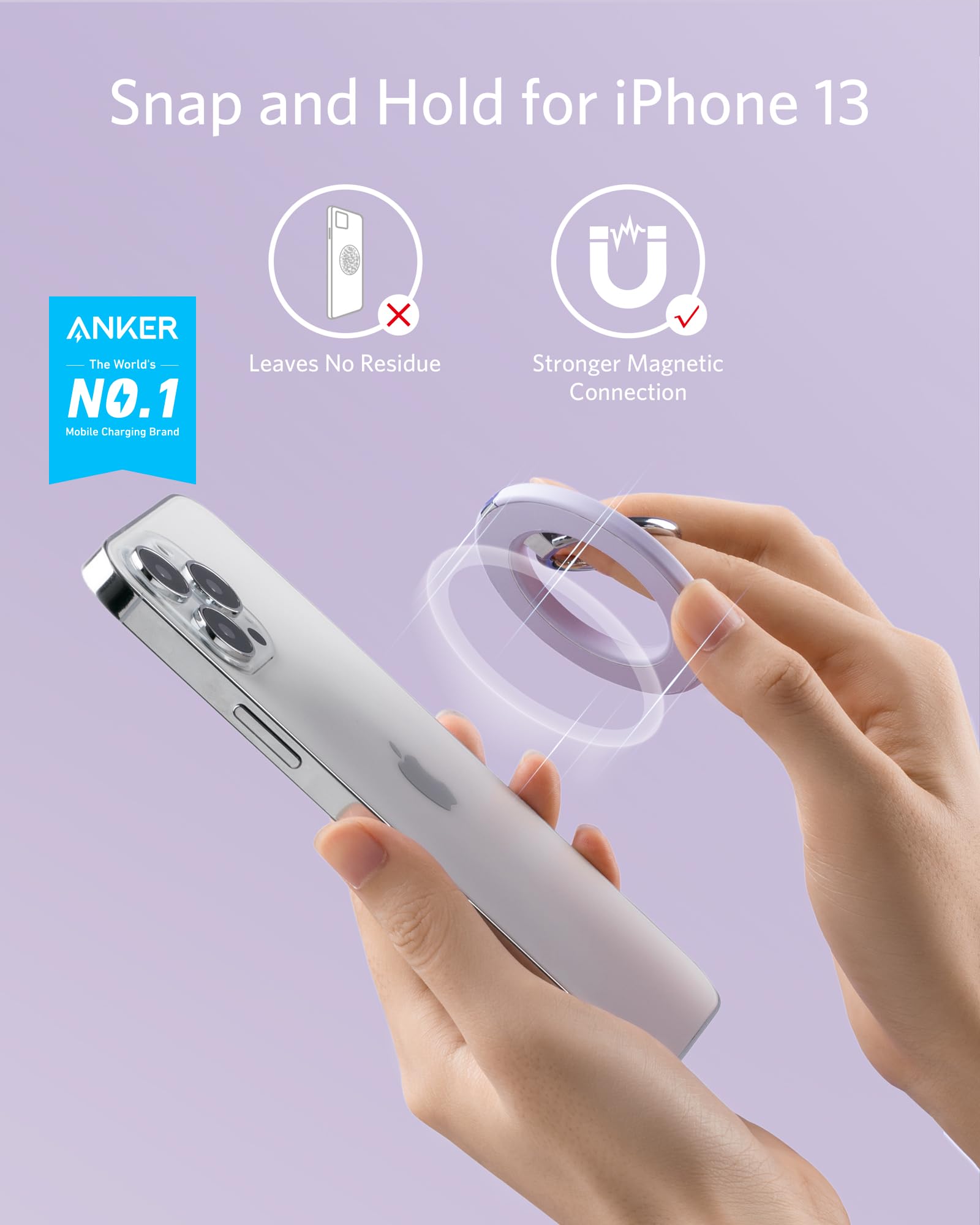 Foto 3 pulgar | Soporte De Anillo Phone Grip Anker Maggo 610 Para Iphone Serie 13/12 - Venta Internacional.
