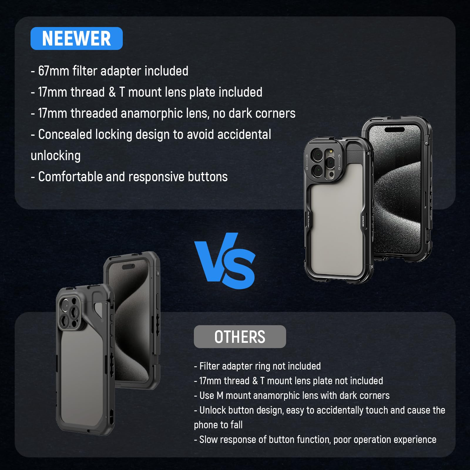 Foto 7 pulgar | Funda Para Teléfono Neewer 15 Pro Max De Segunda Generación Con Adaptador De Filtro De 67 Mm - Venta Internacional.