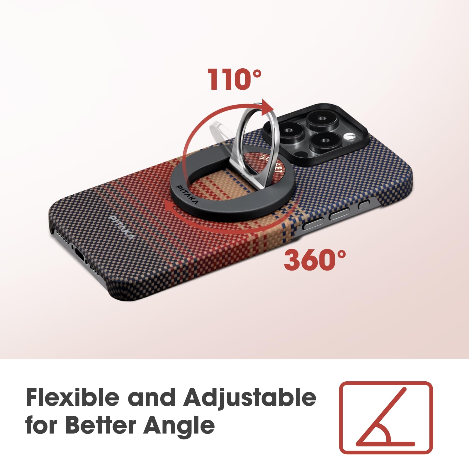 Foto 8 pulgar | Soporte Para Anillo De Teléfono Pitaka Magez Grip Sunset Para Iphone - Venta Internacional.