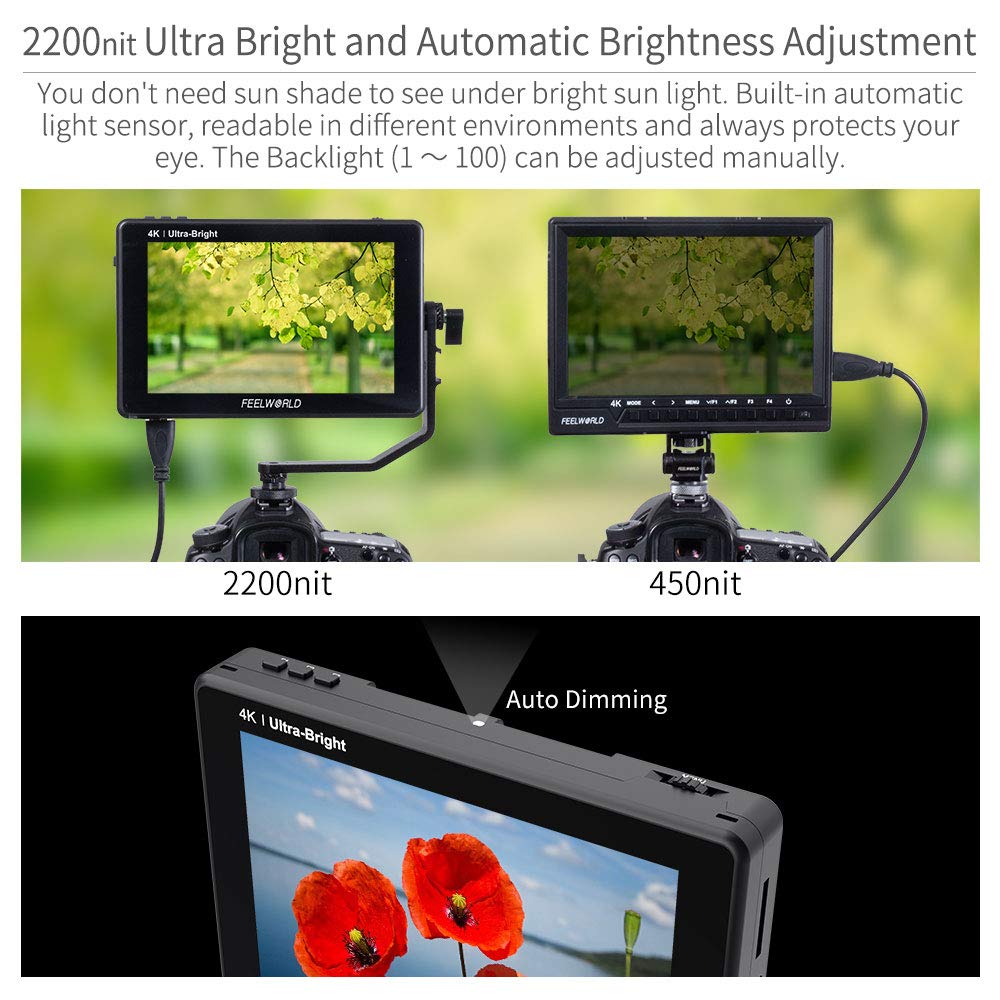 Foto 3 pulgar | Cámara Y Monitor De Campo Feelworld Lut7 De 7 Pulgadas, Ultrabrillante, 2200 Nit - Venta Internacional.