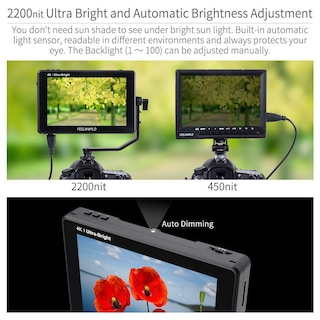 Foto 2 | Cámara Y Monitor De Campo Feelworld Lut7 De 7 Pulgadas, Ultrabrillante, 2200 Nit - Venta Internacional.