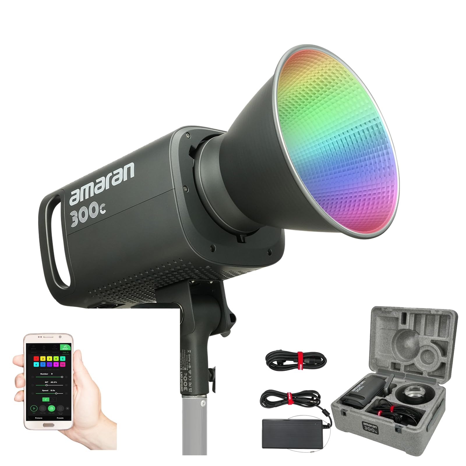 Luz Led De Luz Única Aputure Amaran 300x  Fuente Puntual Rgb  300 W - Venta Internacional.