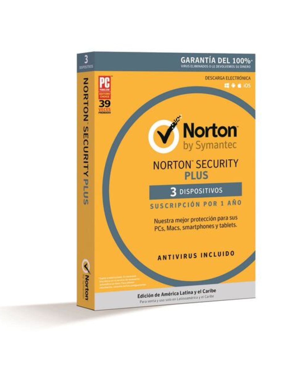 Norton Security Plus 3 Dispositivos - 1 Año