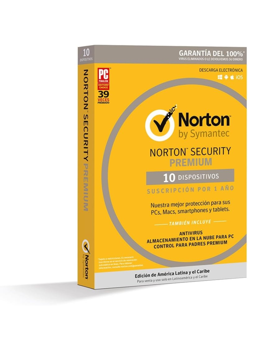 Norton Security Premium 10 Dispositivos - 1 Año