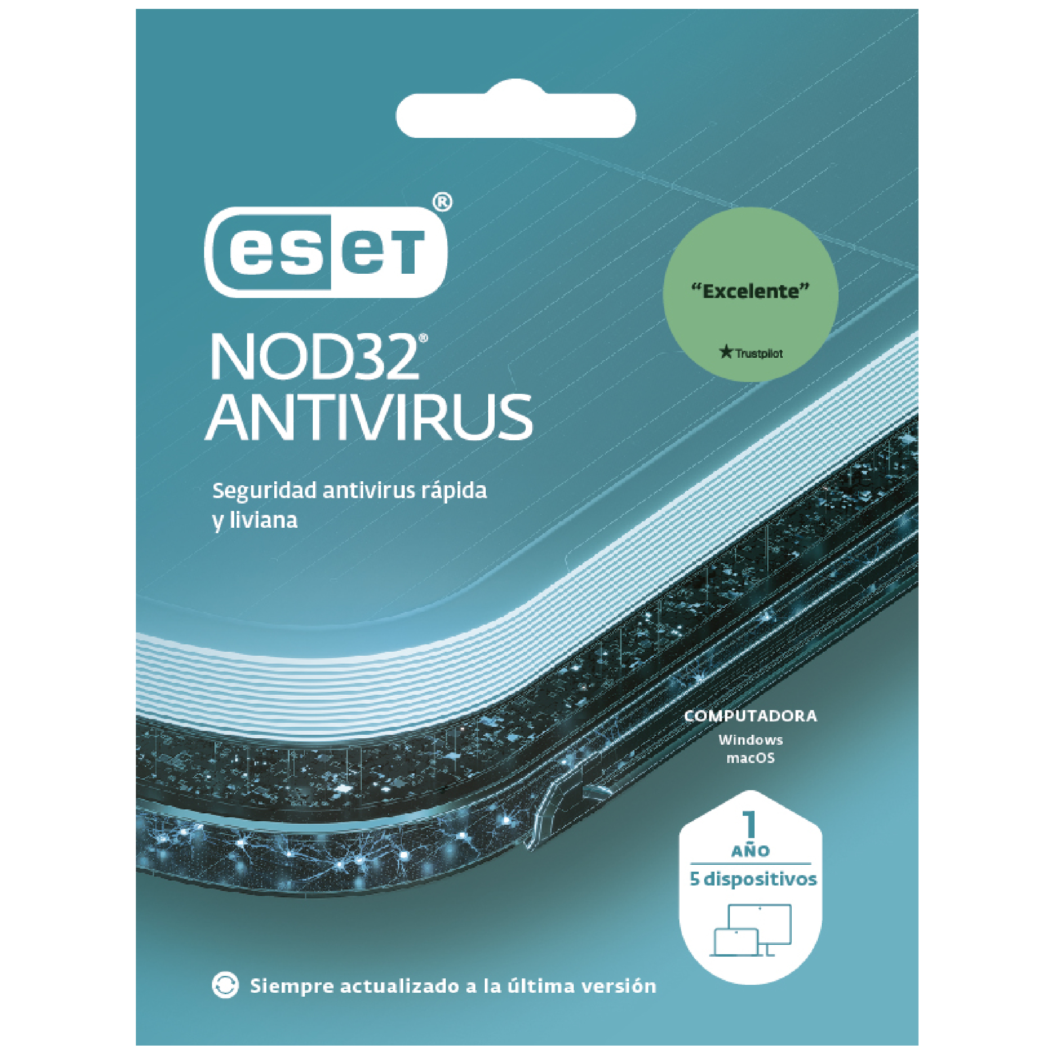Antivirus Eset Nod32 5 Lic 1 Año-2025