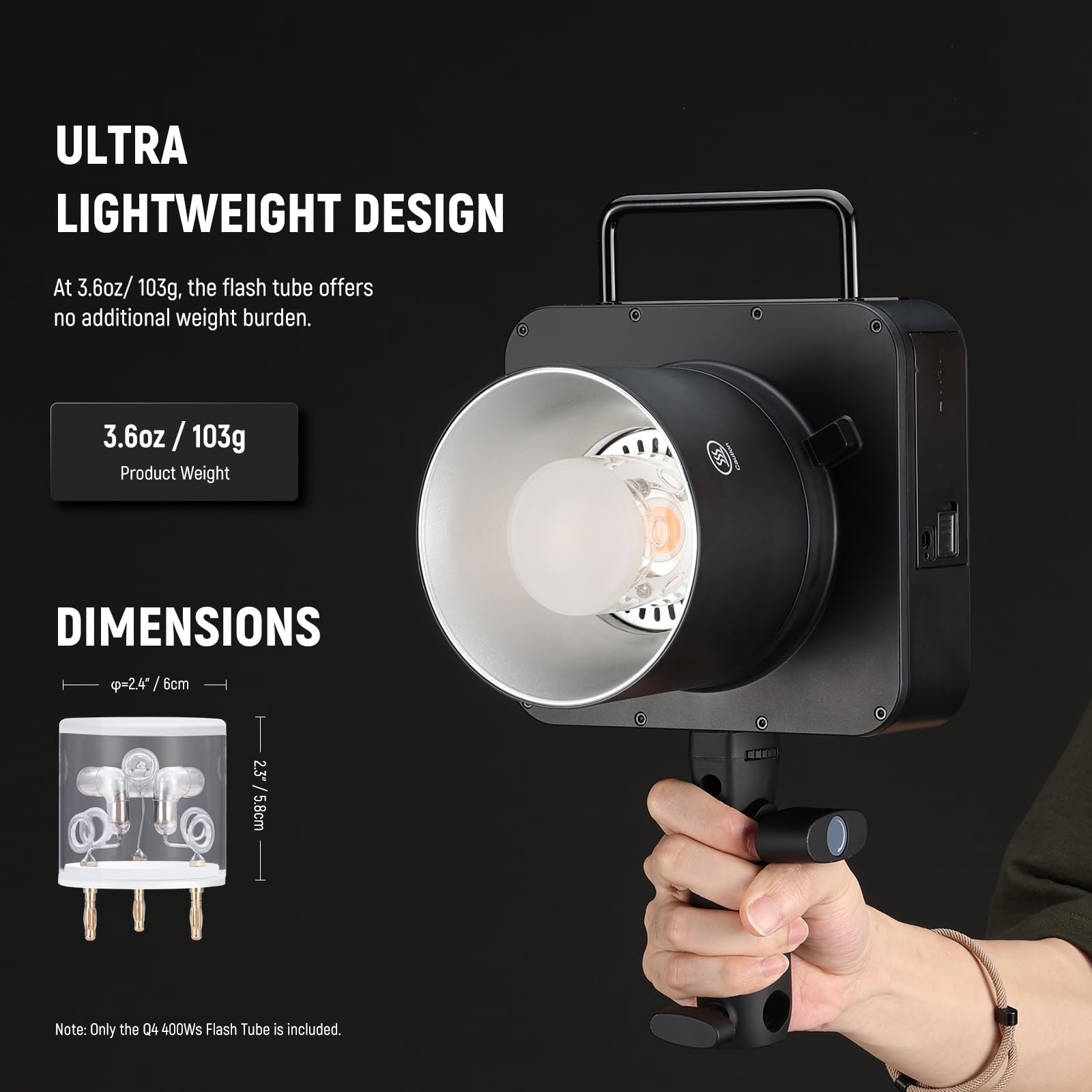 Foto 7 | Tubo De Flash De Repuesto Neewer Q4 400ws Para Studio Flash - Venta Internacional.