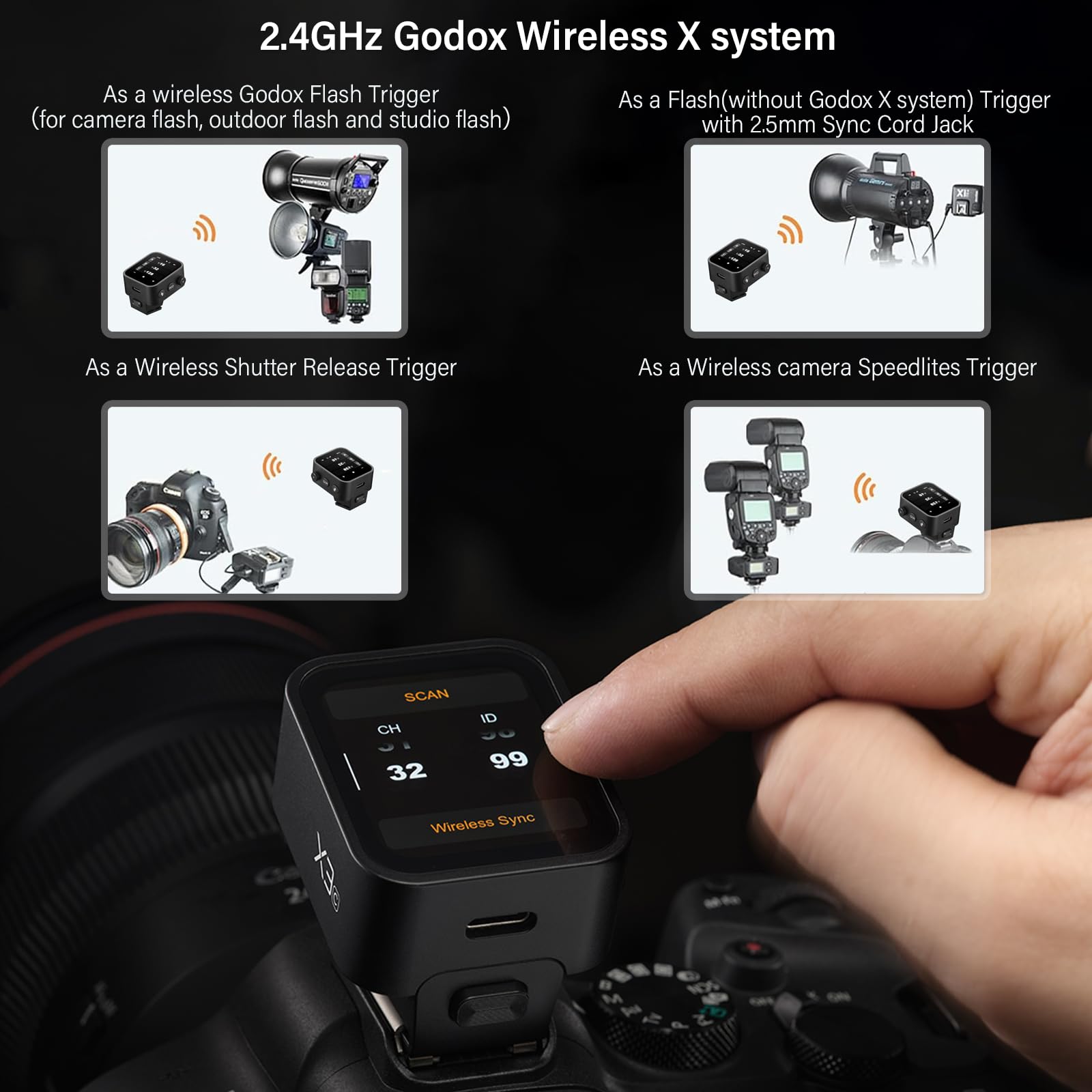 Foto 6 pulgar | Disparador De Flash Godox X3 X3s Para Sony Con Pantalla Táctil Y Funda - Venta Internacional.