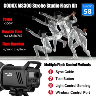Foto 2 | Kit De Flash Estroboscópico De Estudio Godox Ms300 De 600 W Con Softbox Y Más - Venta Internacional.