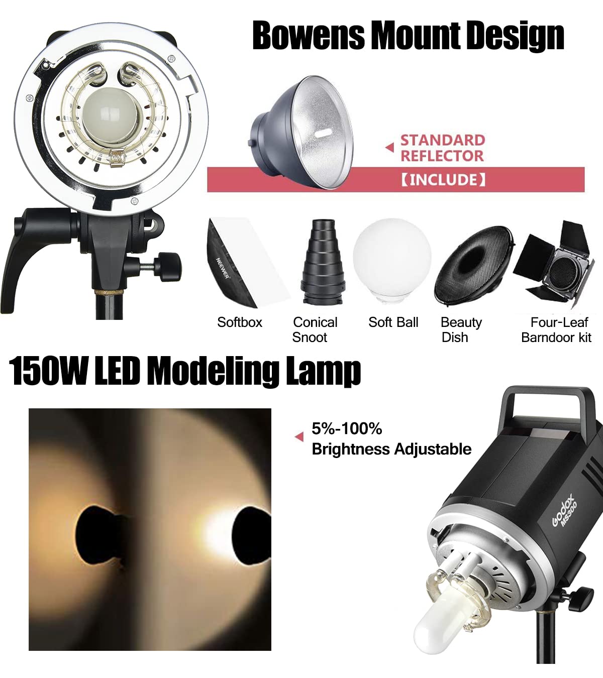Foto 5 pulgar | Kit De Flash Estroboscópico De Estudio Godox Ms300 De 600 W Con Softbox Y Más - Venta Internacional.
