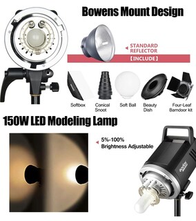 Foto 4 | Kit De Flash Estroboscópico De Estudio Godox Ms300 De 600 W Con Softbox Y Más - Venta Internacional.