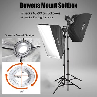 Foto 5 | Kit De Flash Estroboscópico De Estudio Godox Ms300 De 600 W Con Softbox Y Más - Venta Internacional.