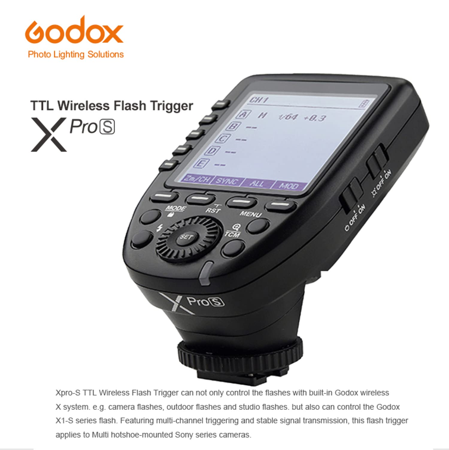 Foto 3 pulgar | Disparador De Flash Inalámbrico Godox Xpro-s Ttl Para Sony A77 Ii, A99 - Venta Internacional.