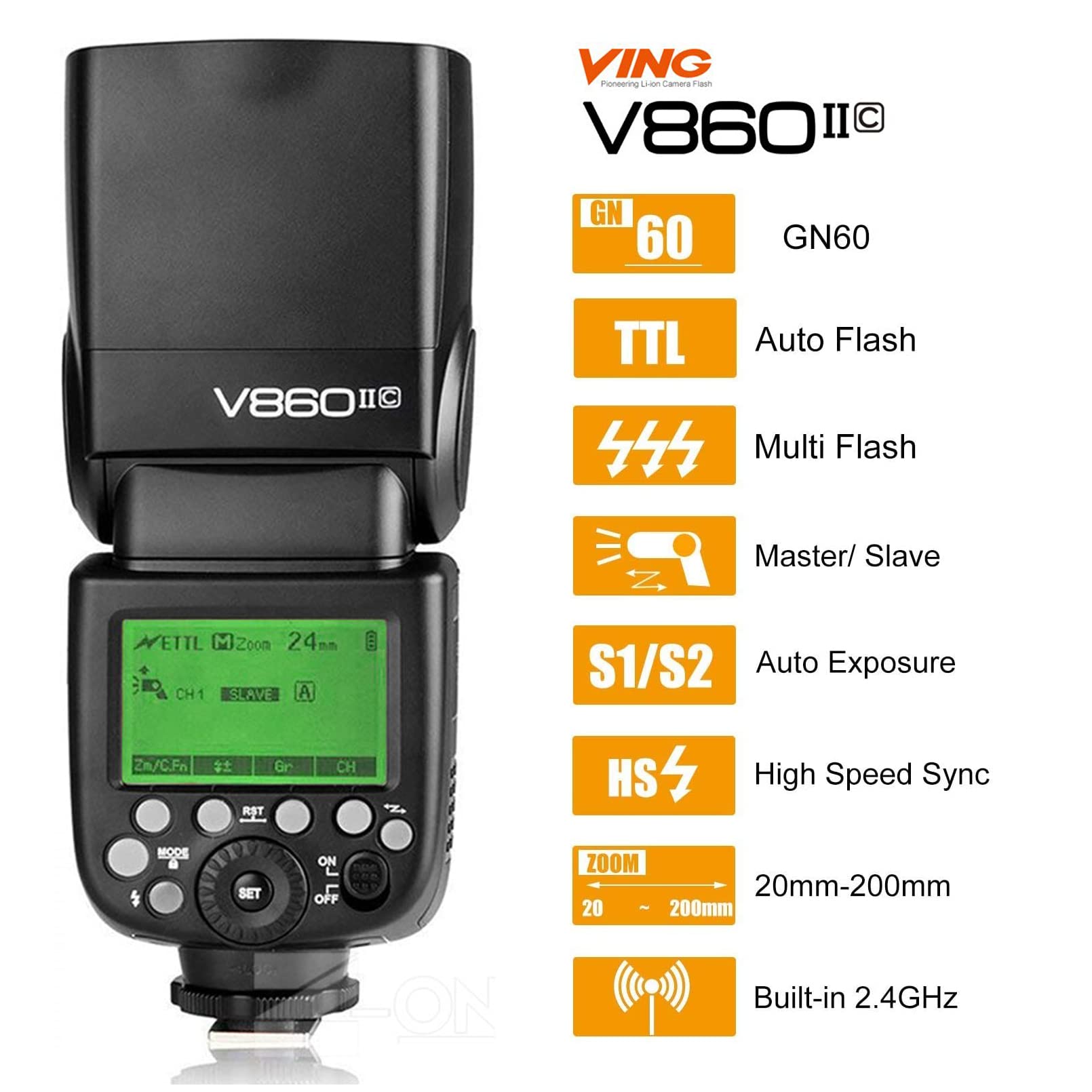 Foto 3 pulgar | Cámara Flash Speedlite Godox V860ii-c Para Canon Eos - Venta Internacional.