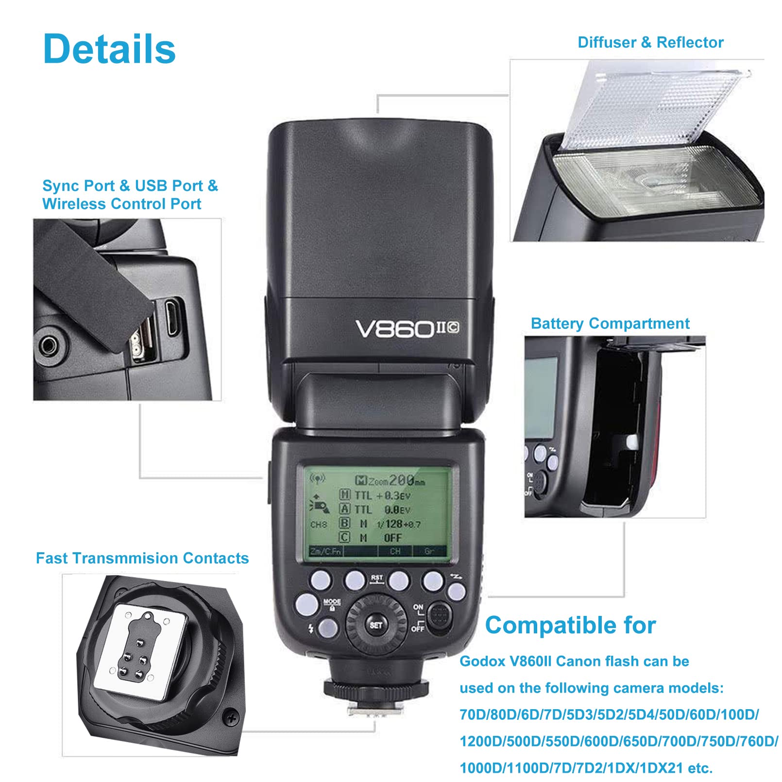 Foto 4 pulgar | Cámara Flash Speedlite Godox V860ii-c Para Canon Eos - Venta Internacional.