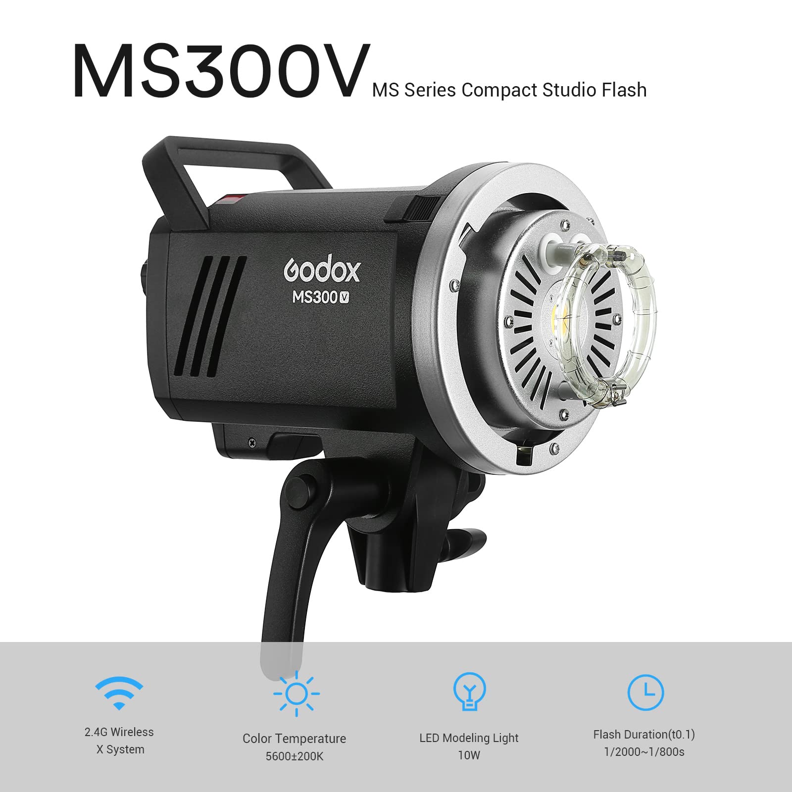 Foto 7 pulgar | Sistema X Inalámbrico Studio Flash Strobe Godox Ms300-v, 300 W, 2,4 G - Venta Internacional.