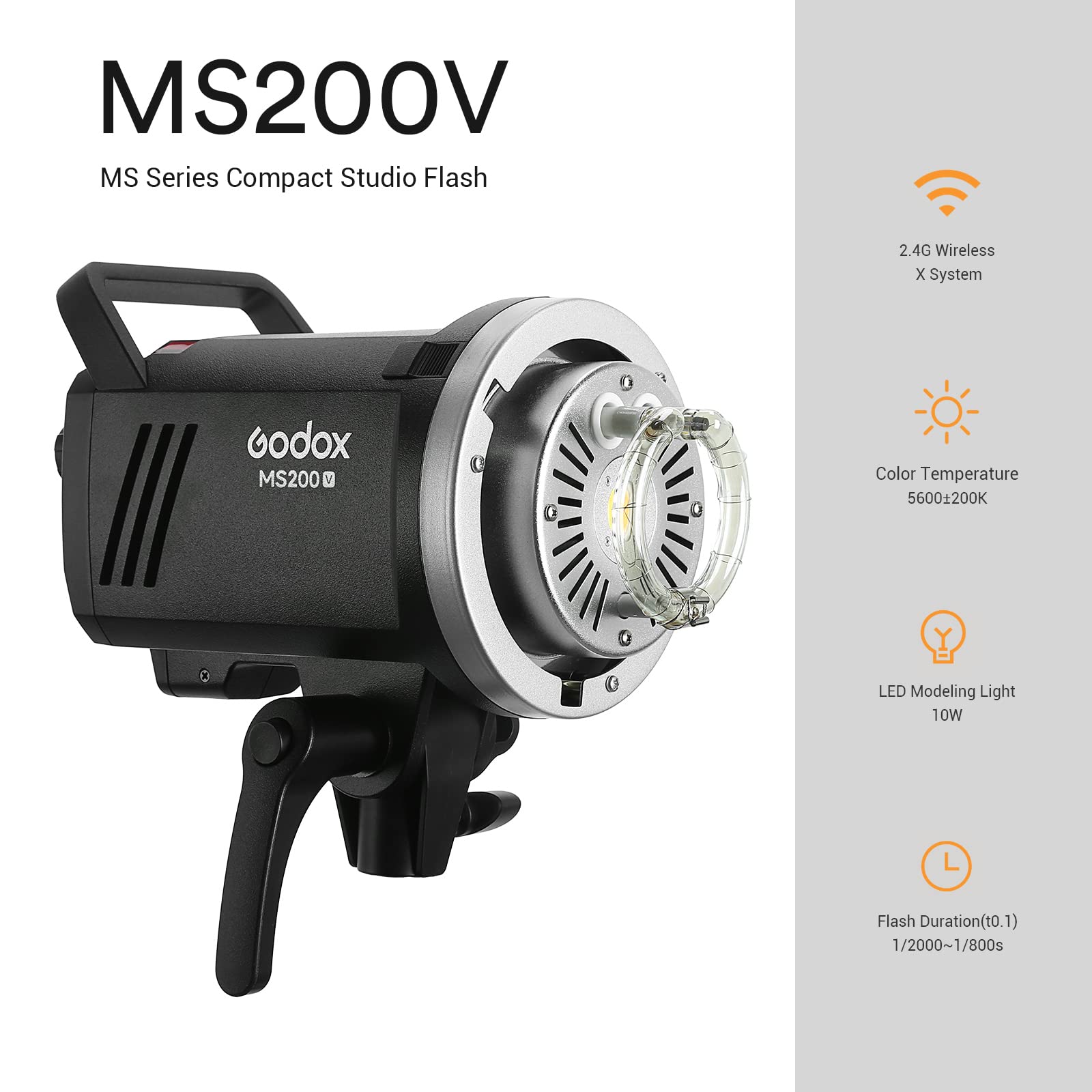 Foto 3 pulgar | Linterna Estroboscópica De Estudio Godox Ms200 V Ms200 V 200 W 110 V - Venta Internacional.
