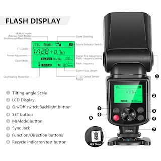 Foto 3 | Flash Speedlite Neewer Nw-670 Ttl Lcd Para Cámaras Réflex Digitales Canon - Venta Internacional.