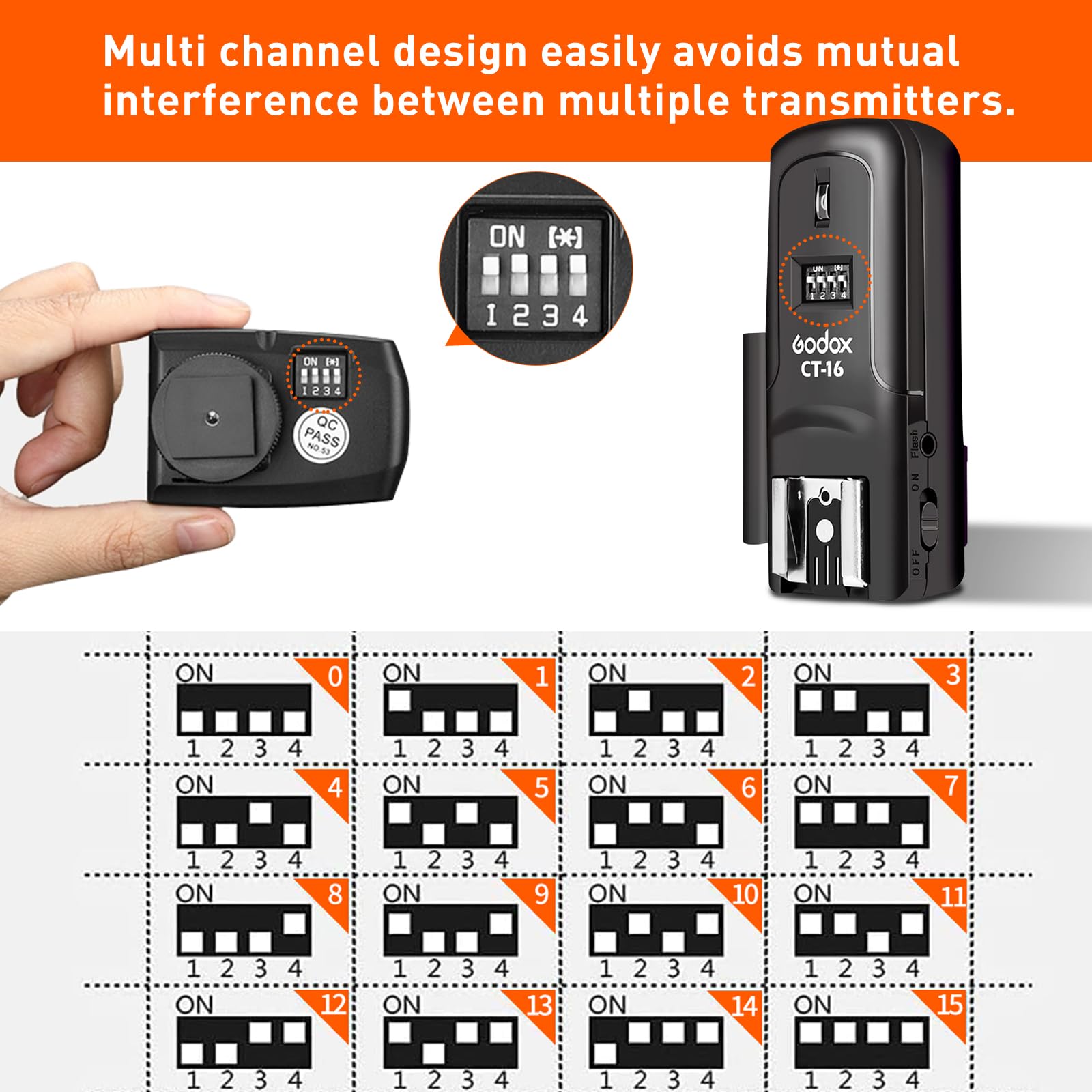 Foto 7 | Radio Inalámbrica Flash Trigger Godox Ct-16 Para Canon Nikon Sony - Venta Internacional.