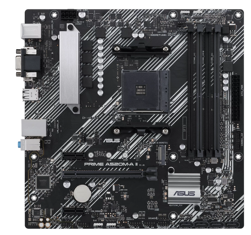 Foto 2 | Tarjeta Madre Micro Atx Amd A520 (ryzen Am4) Con Soporte M.2, Ethernet De 1 Gb, Hdmi / Dvi / D-sub, Sata 6 Gbps,