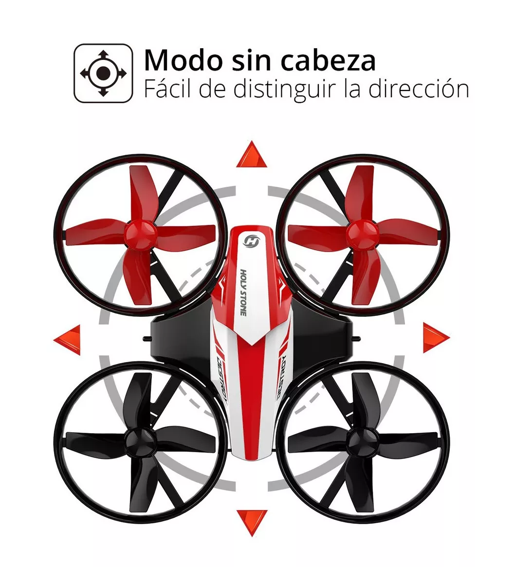 Foto 4 pulgar | Mini Drone Holy Stone HS210 color Rojo 3 Baterías