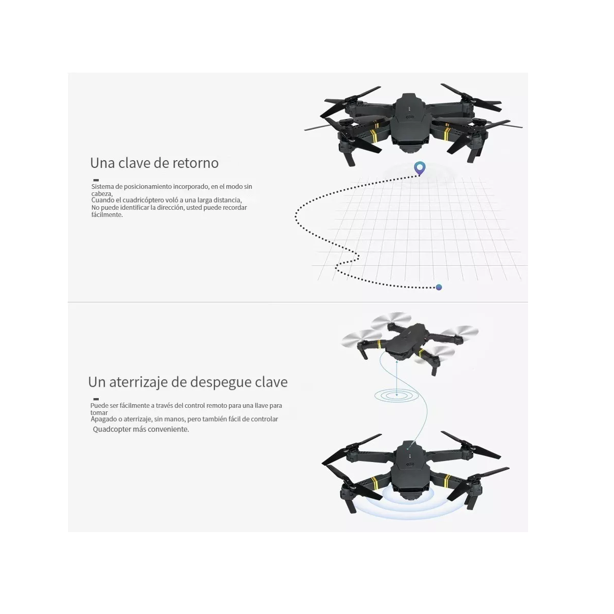 Foto 3 | Dron Portátil Plegable Eo Safe Imports Esi-5418 color Negro