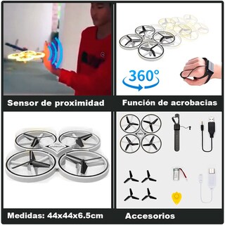 Foto 4 | Drone Vak 1841 Control Por Mano Elude Obstáculos Acrobacias