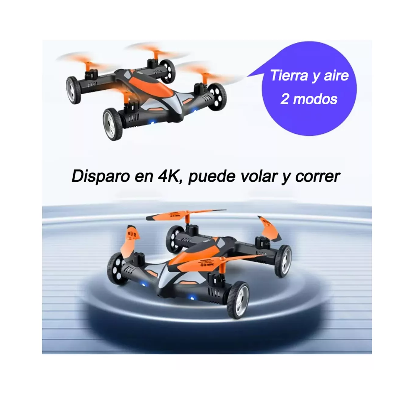 Foto 3 pulgar | Mini Drone Con Cámara A Control Remoto Gps 2 Baterías 4k Wifi, Naranja/negro