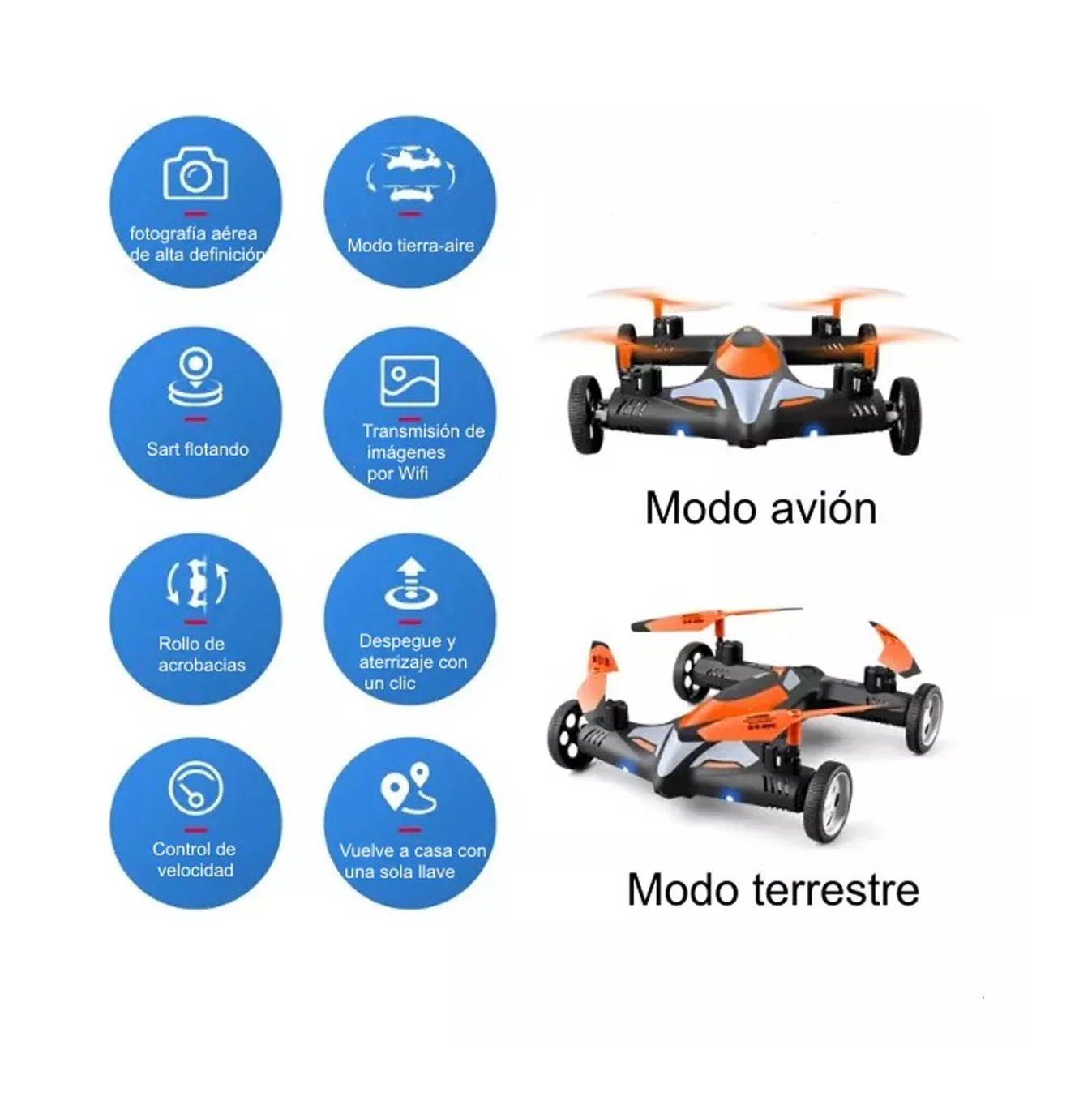 Foto 4 pulgar | Mini Drone Con Cámara A Control Remoto Gps 2 Baterías 4k Wifi, Naranja/negro