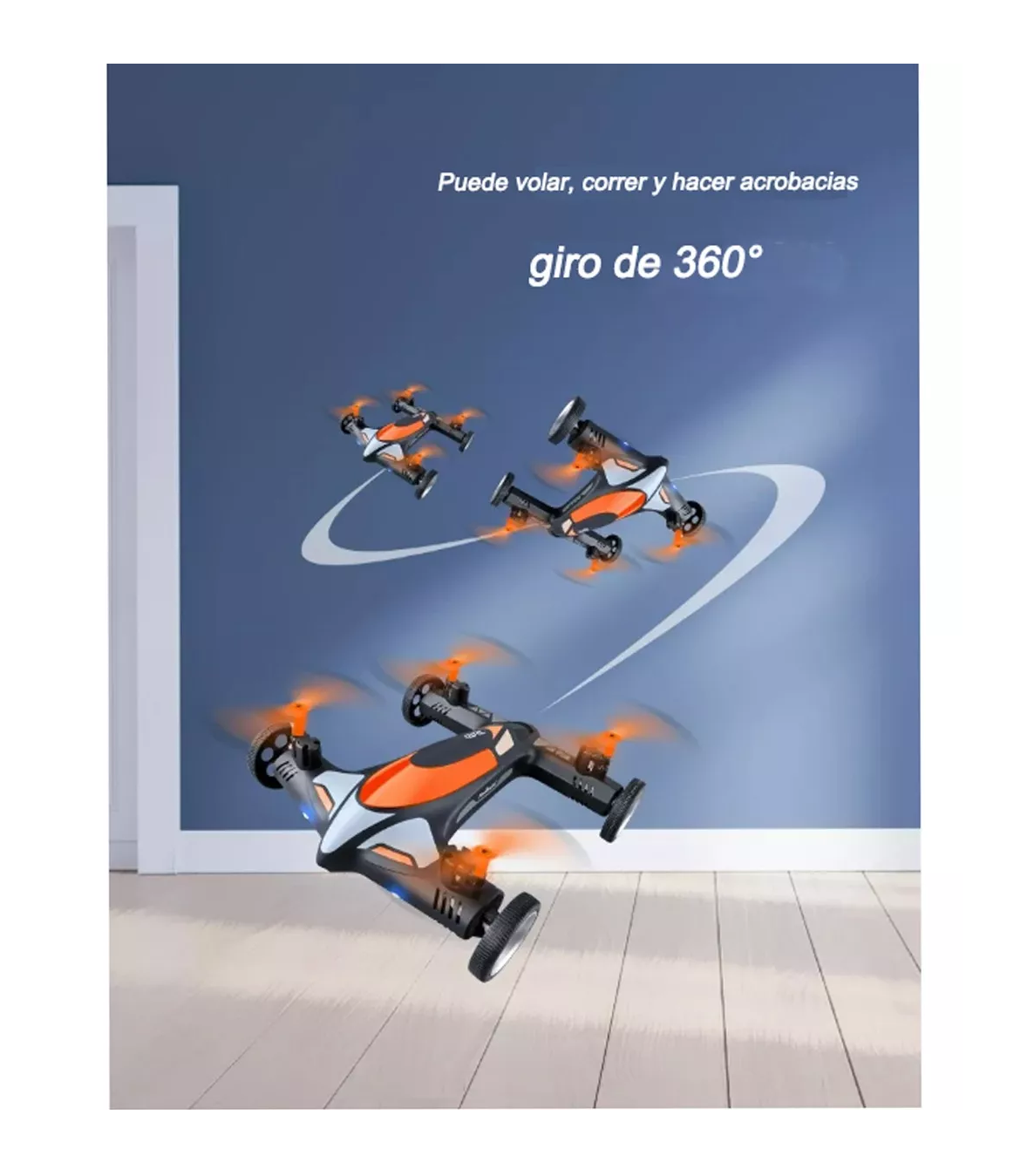 Foto 4 | Mini Drone Con Cámara A Control Remoto Gps 2 Baterías 4k Wifi, Naranja/negro