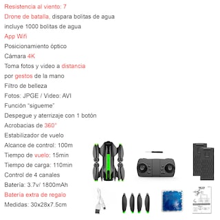 Foto 6 | Drone para Batallas Vak Q5 Doble Cámara 4K Wifi