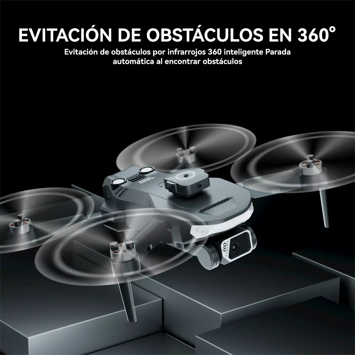 Foto 4 pulgar | Dron Wifi Plegable Cámara Doble 3 Baterías  Eo Safe Imports ESI-12920 Gris