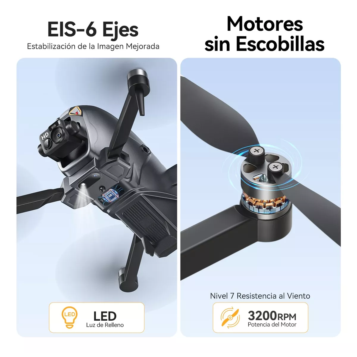 Foto 3 pulgar | Mini Drone 8k Con Dual Cámara Hd Sin Escobillas 3 Baterías Eo Safe Imports Esi-16215 Negro