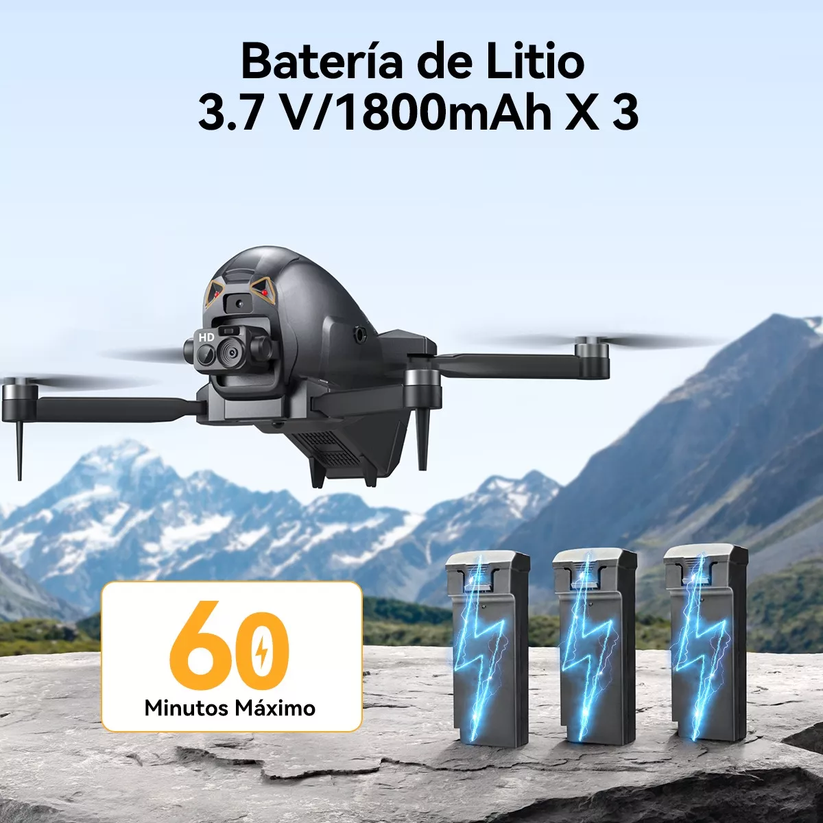 Foto 4 pulgar | Mini Drone 8k Con Dual Cámara Hd Sin Escobillas 3 Baterías Eo Safe Imports Esi-16215 Negro