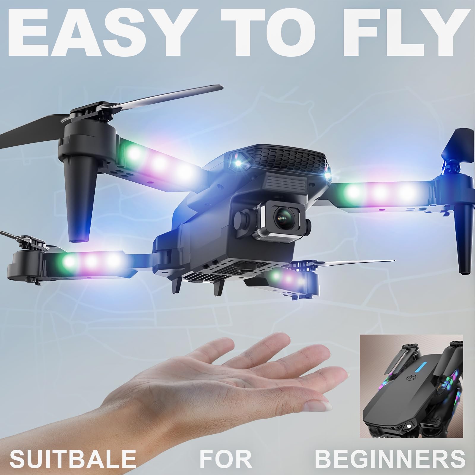 Foto 4 pulgar | Drone Rc Bezgar Mini Con Cámara 1080p Hd Para Niños, Color Negro - Venta Internacional.