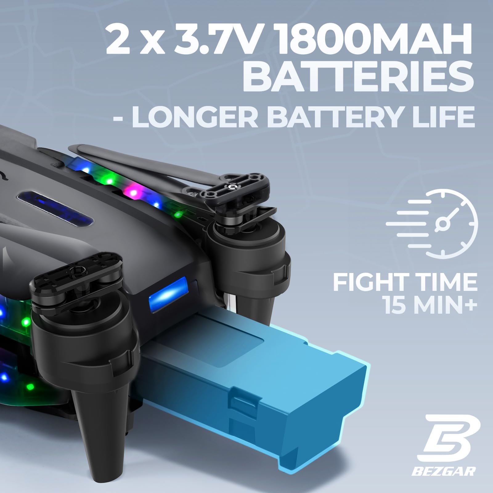 Foto 7 pulgar | Drone Rc Bezgar Mini Con Cámara 1080p Hd Para Niños, Color Negro - Venta Internacional.