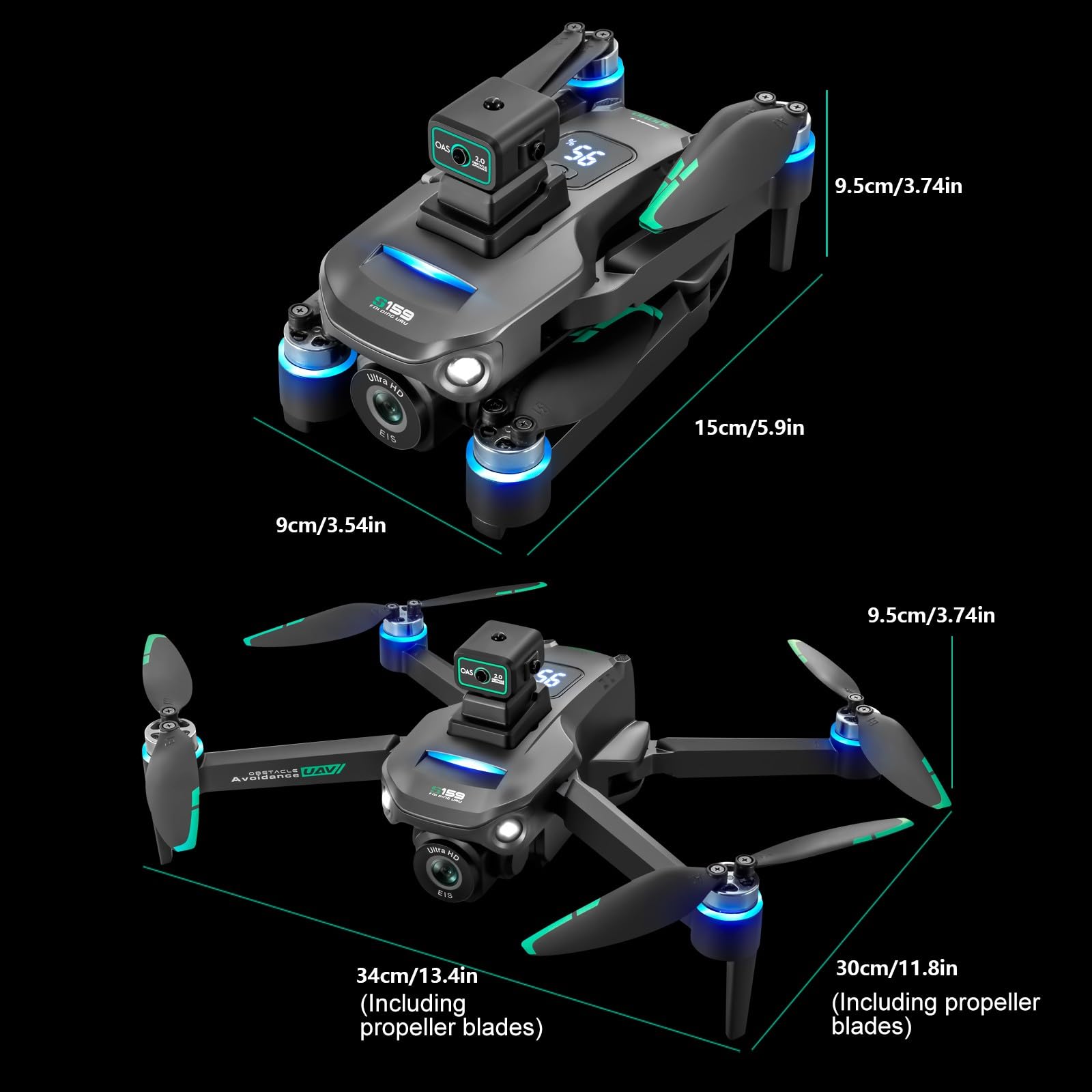 Foto 8 pulgar | Dron Con Cámara, Pantalla Gps, Control Remoto, Plegable - Venta Internacional.