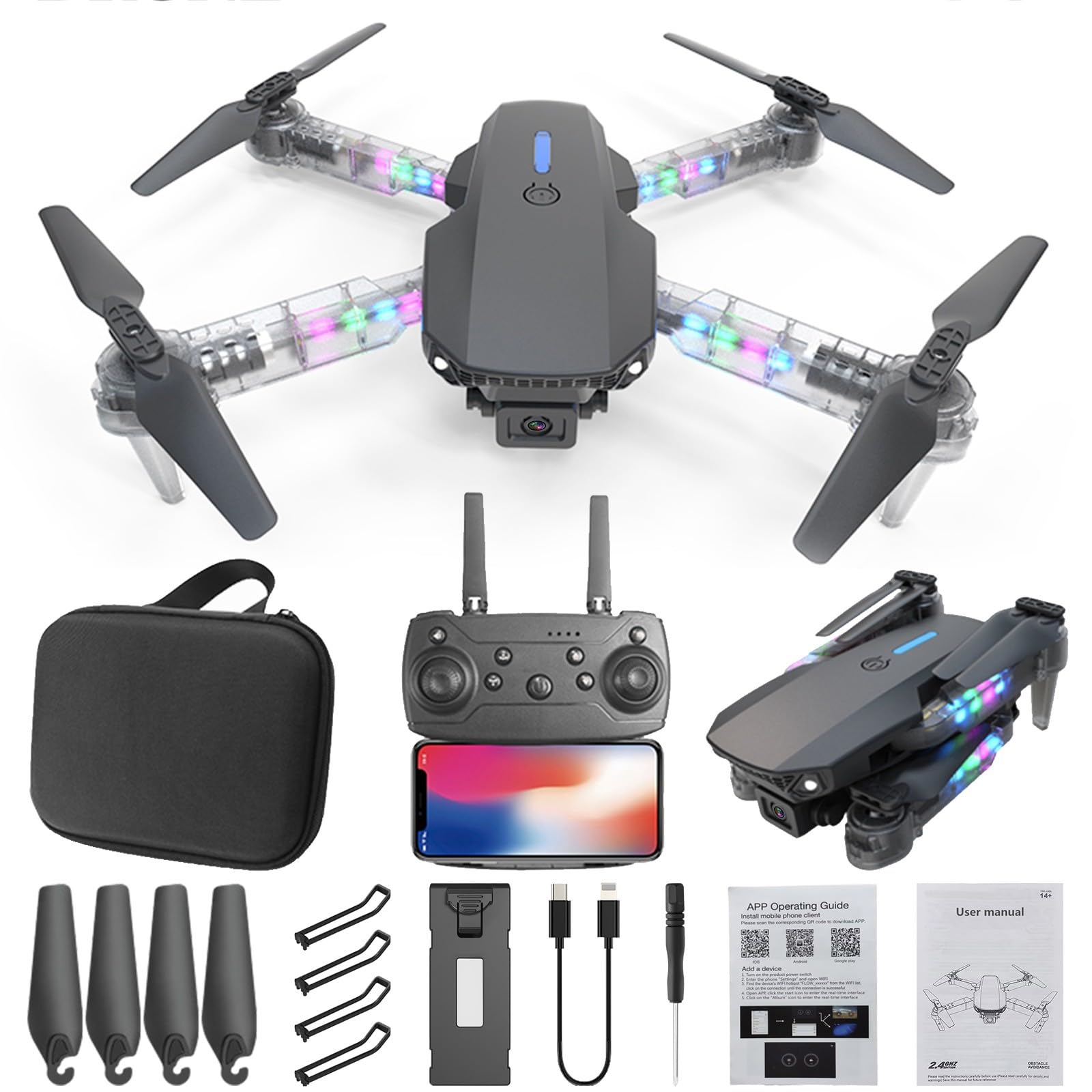 Foto 5 pulgar | Dron Con Cámara 1080p, Wifi Fpv, 3 Modos De Vuelo Para Adultos - Venta Internacional.