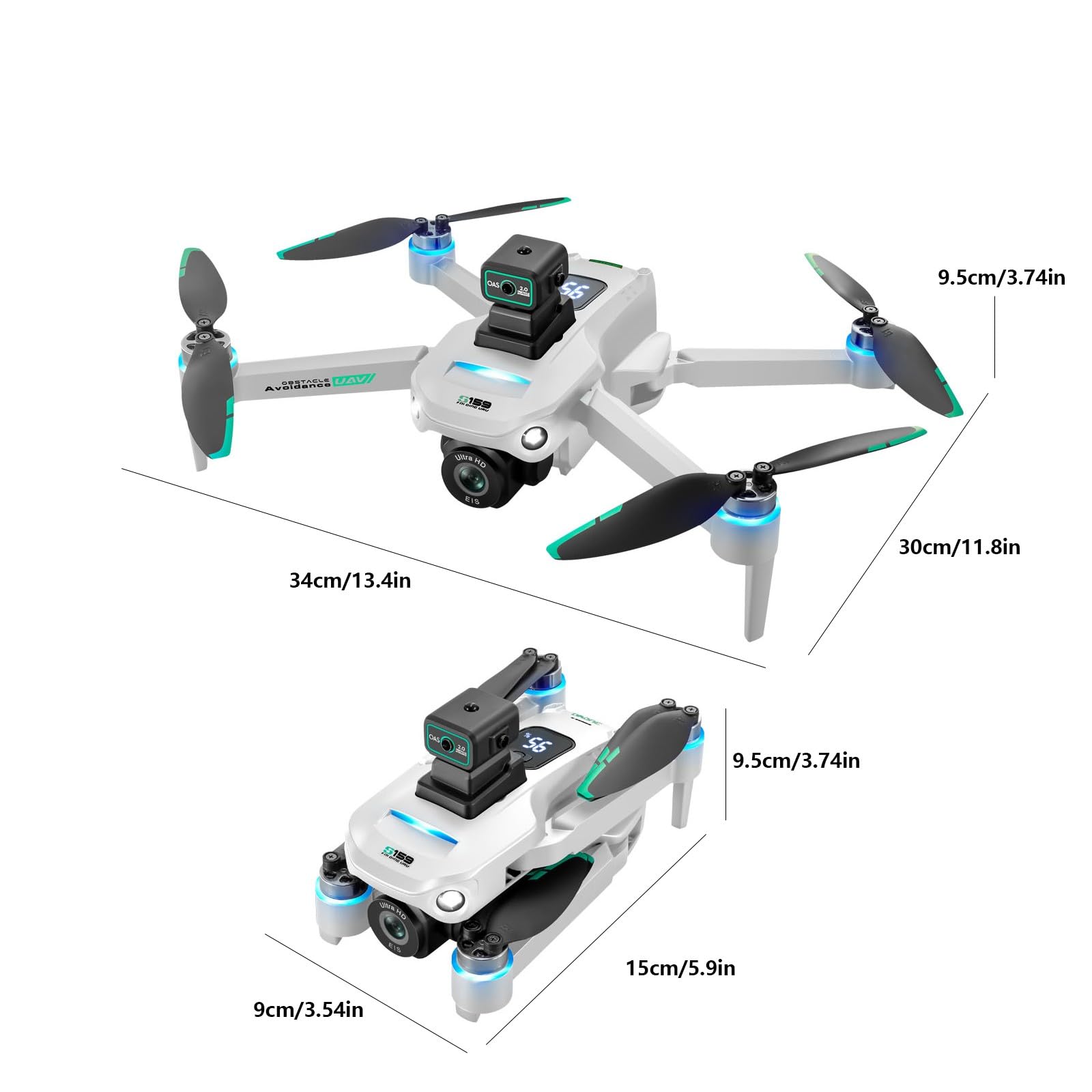 Foto 7 pulgar | Dron Con Cámara, Pantalla Gps, Control Remoto, Plegable - Venta Internacional.
