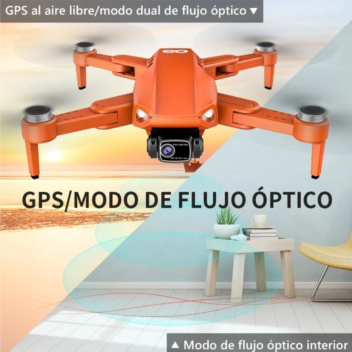 Foto 2 | Mini Drone Con Cámara 4k Y Gps Profesional Eo Safe Imports Esi-3704 Naranja