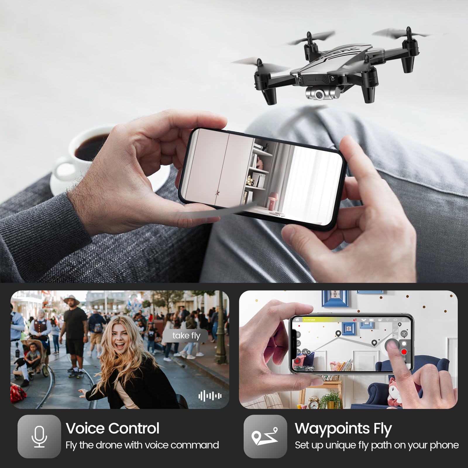 Foto 4 pulgar | Drone Deerc D20 Mini Para Niños Con Cámara 720p Hd Fpv Y 2 Baterías - Venta Internacional.