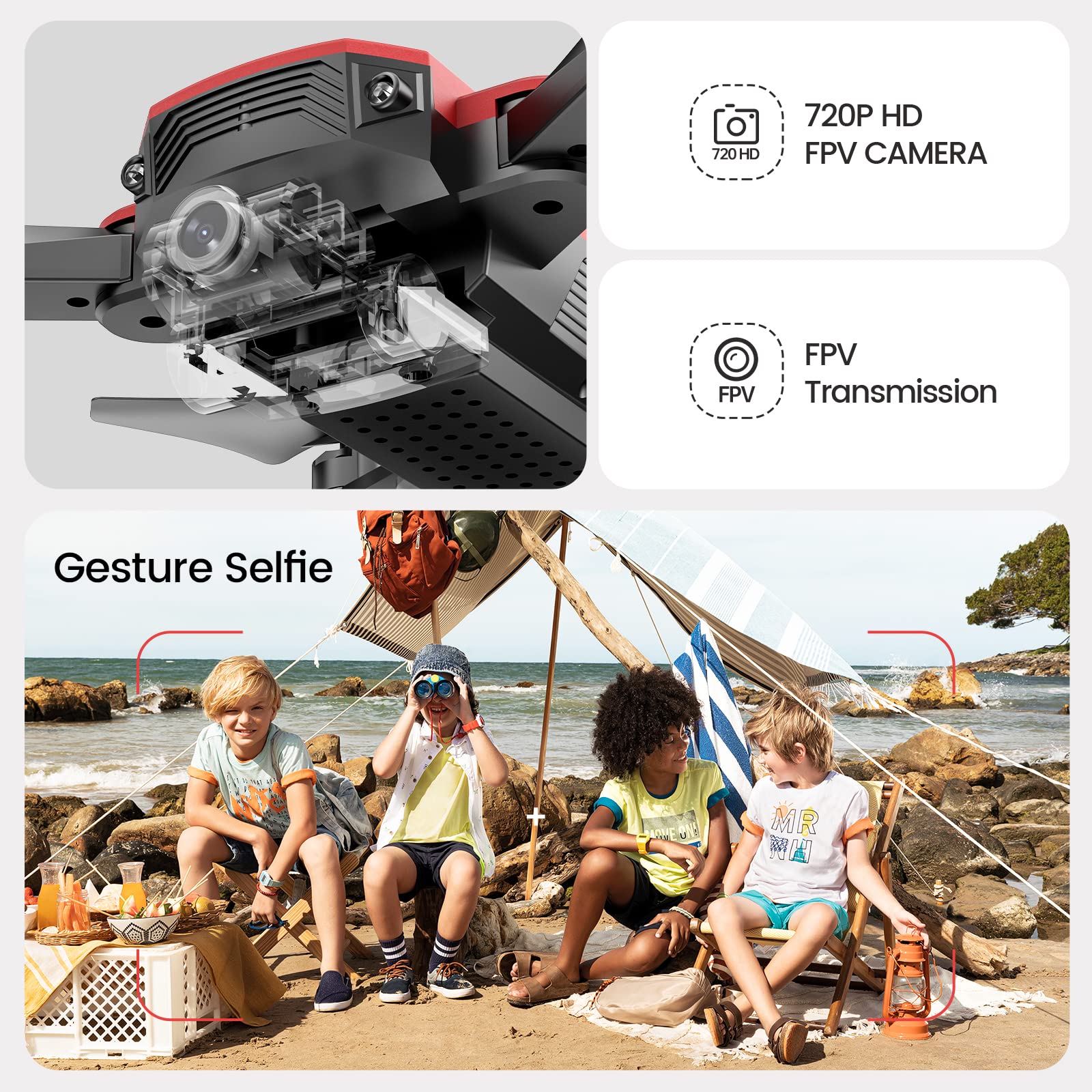 Foto 3 pulgar | Drone Deerc D20 Mini Para Niños Con Cámara 720p Hd Fpv Y 2 Baterías - Venta Internacional.